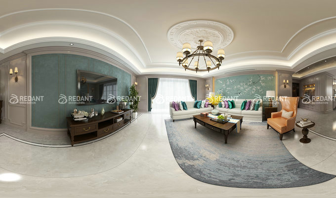 红蚂蚁装饰经典案例分享·紫云名邸260㎡现代美式风格