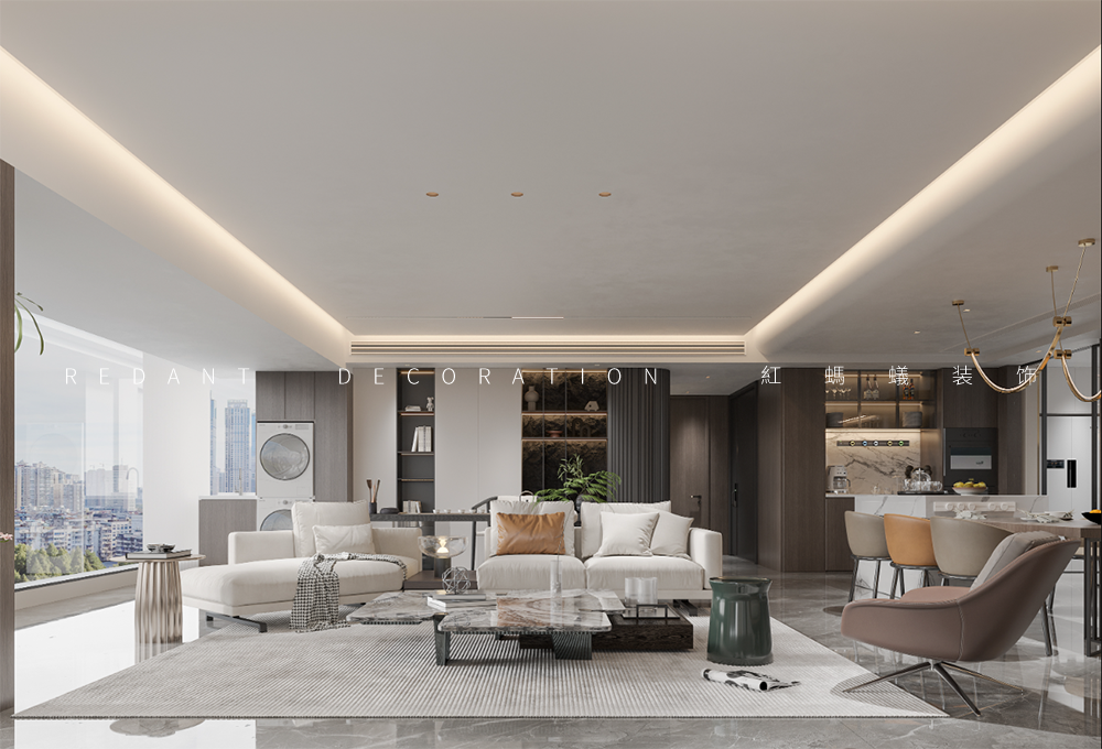 柳岸春风丨207平现代轻奢风格装修效果图