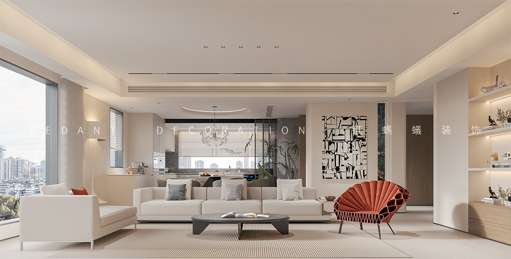 柳岸春风丨400平下叠现代极简风格设计