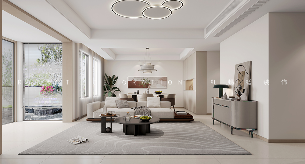 万科白鹭郡丨350平现代风格装修效果图