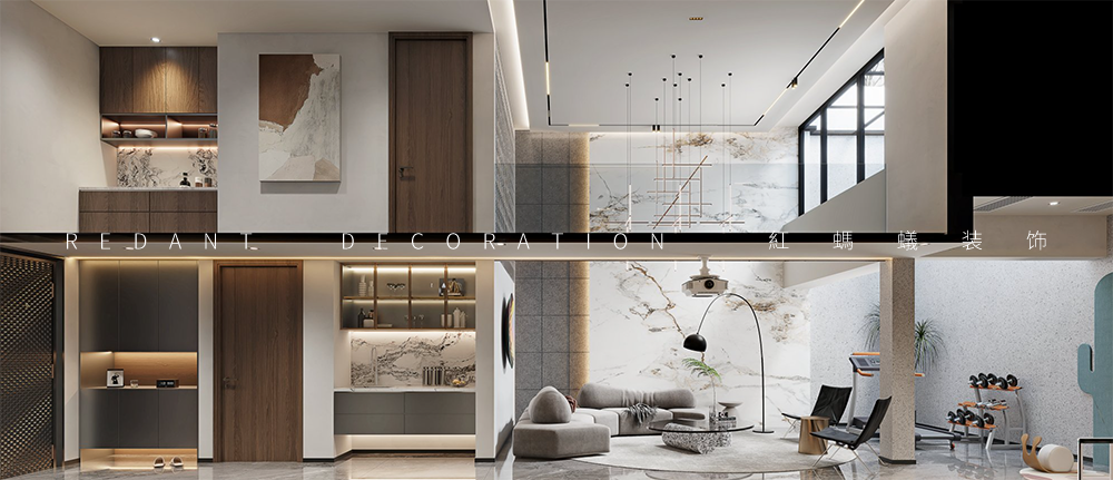 九里香堤丨400平现代风格装修效果图